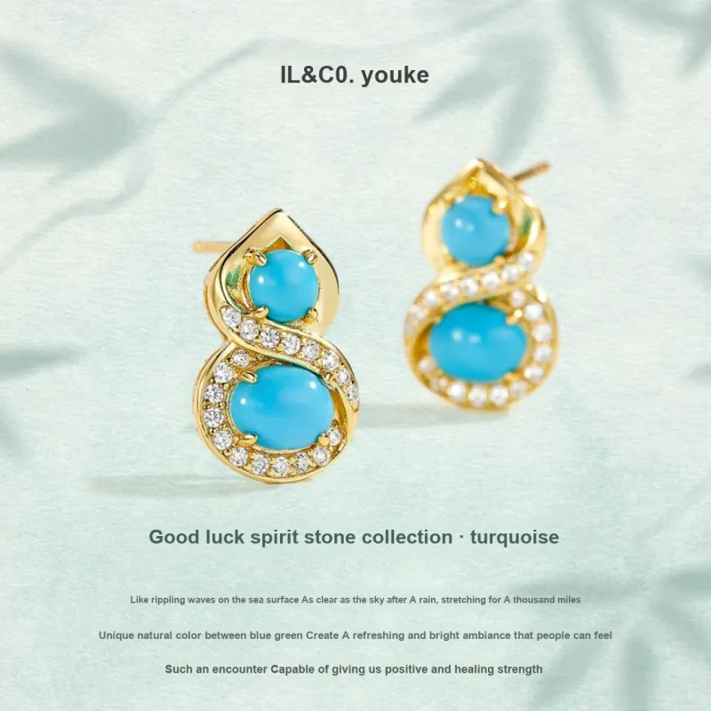 IL&CO. Turquoise Stud Earrings Women's-1