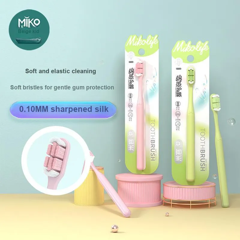 MIKEMEIZHUANG Cotton-Feeling Double-Sided Soft Wool Toothbrushes Oral Cleaning And Gum Protection-1