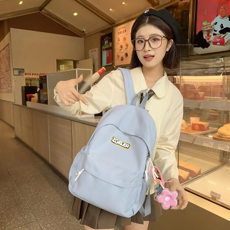 LUVISTRUE Nylon Backpack Regular Unisex Ecru/Black/Red/Light Yellow/Light Green/Sky Blue-19
