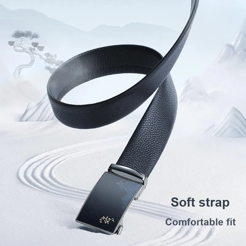 HLA Top Grain Cow Leather Belts Men's Width 3.5cm-2