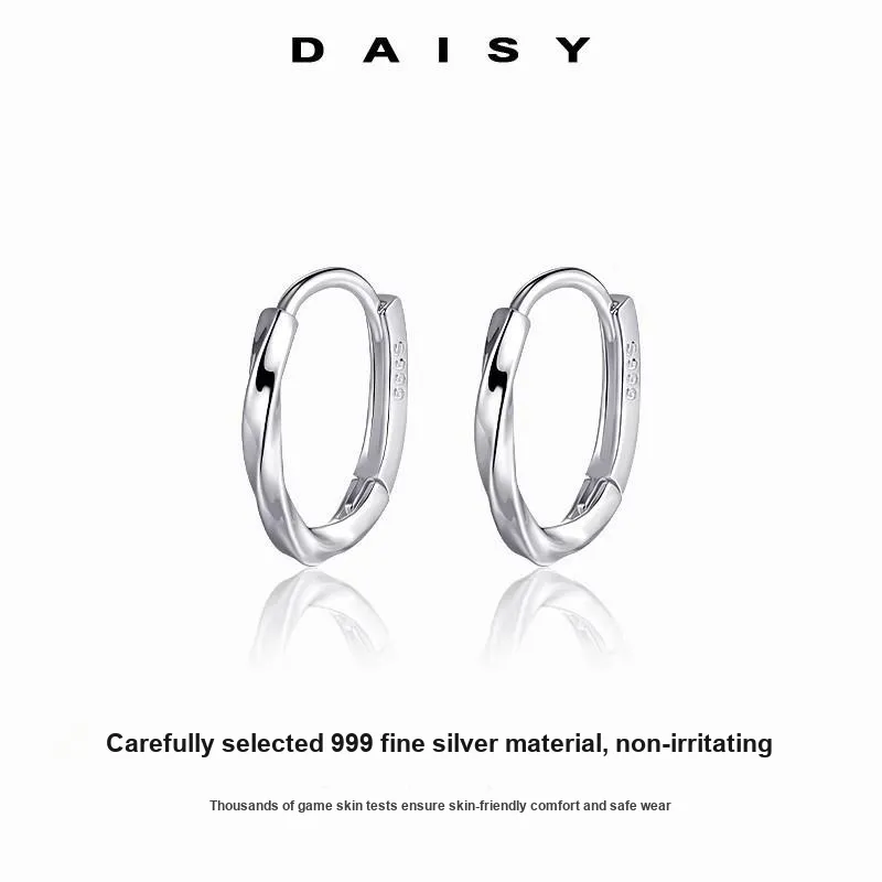 Daisy Dream 999 Fine Silver Earrings Unisex-1