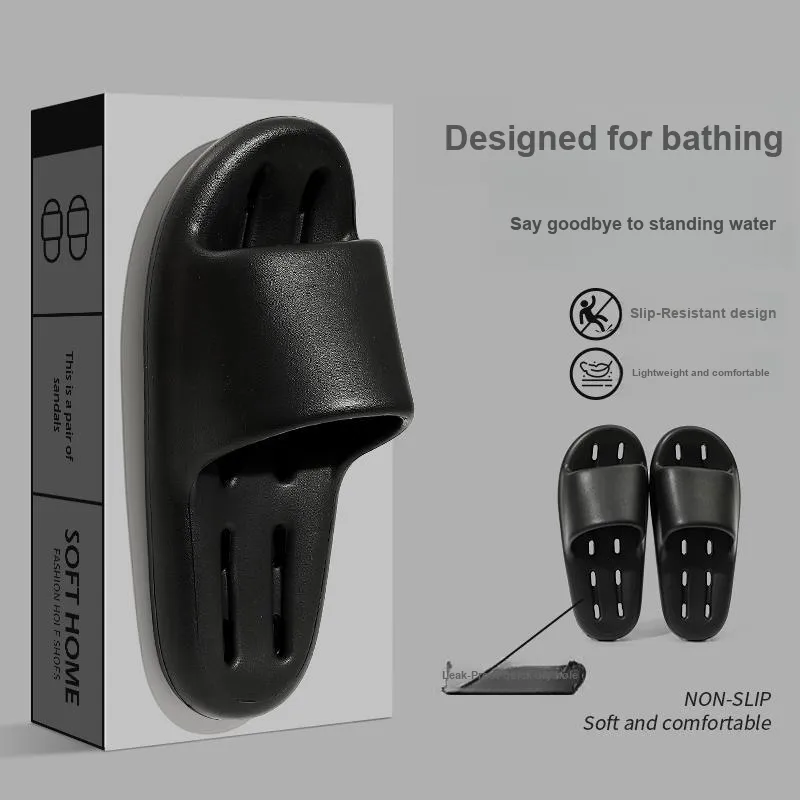 Foot Recreation Summer Bathroom Bathing Anti Slip And Wear Resistant Comfortable Home Slippers, Unisex-27