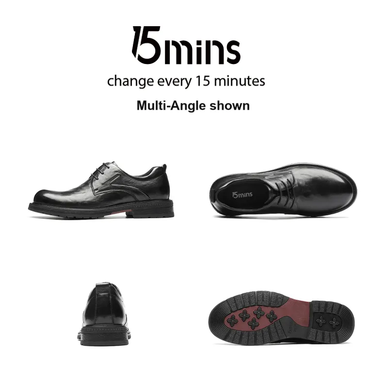 15 MINS Dress Shoes Men Low Top Black/Brown-8
