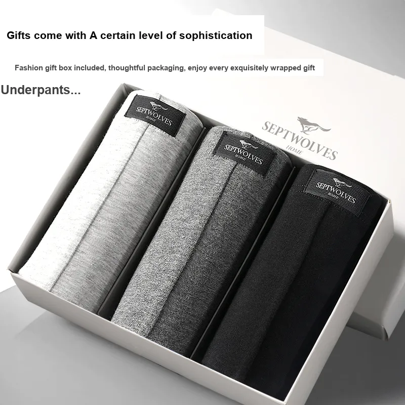 SEPTWOLVES Underwear Gift Box Men's 3 Pack Gift Box Set+Shopping Bag-11
