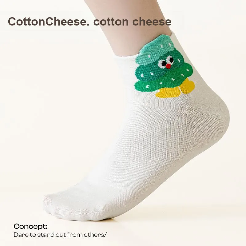 COTTON CHEESE Ankle Socks Unisex 5 Pack Mixed Color-2