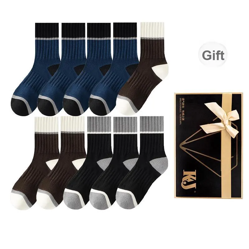 KJ Mid Calf Socks Men's Gift Box Combination Mixed Color-75