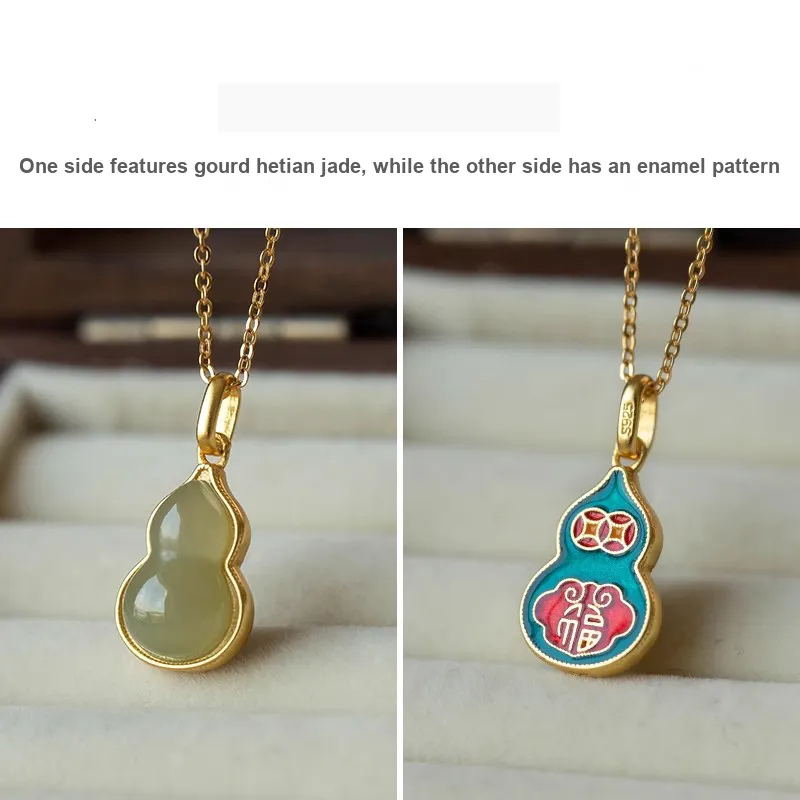 Andaozi Necklaces Pale Greenish White Jade Women's-3