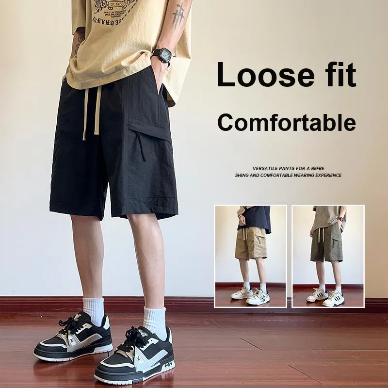 GROW DATE Cargo Shorts Unisex Black-17