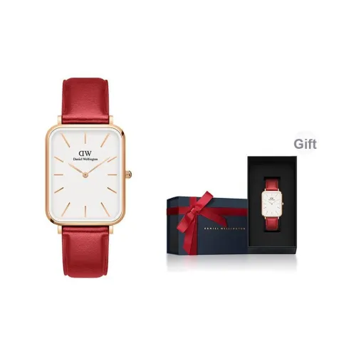 Daniel Wellington QUADRO Collection Мужские часы Кварцевый механизм Кожаный ремешок Белый циферблат