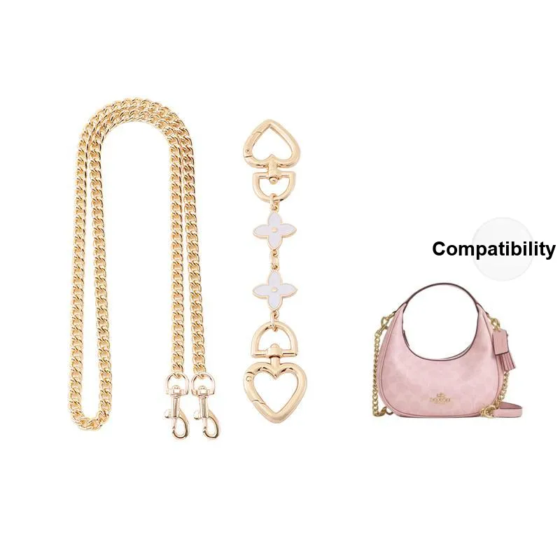 Gloya Metal Bag Strap Women's Gold Tone-3