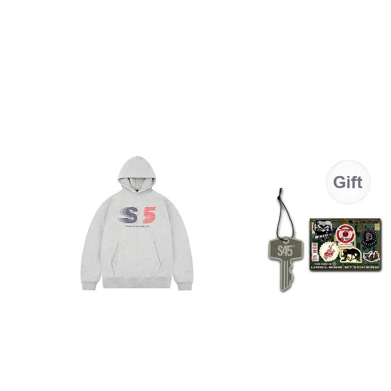 S45 Sweatshirt Fall And Winter Unisex Black Gray Two-Tone-5