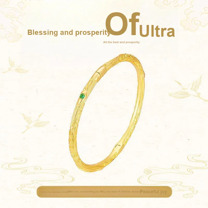 TUTAE 925 Sterling Silver Bangles Unisex Gold-1