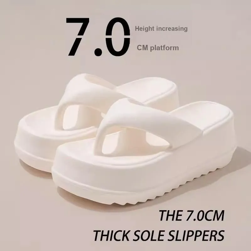 Kemaid Summer Home Indoor, Squashy And Bouncy Feeling Platform Height Increasing, Flip Flops, Women's, Home Slippers-1