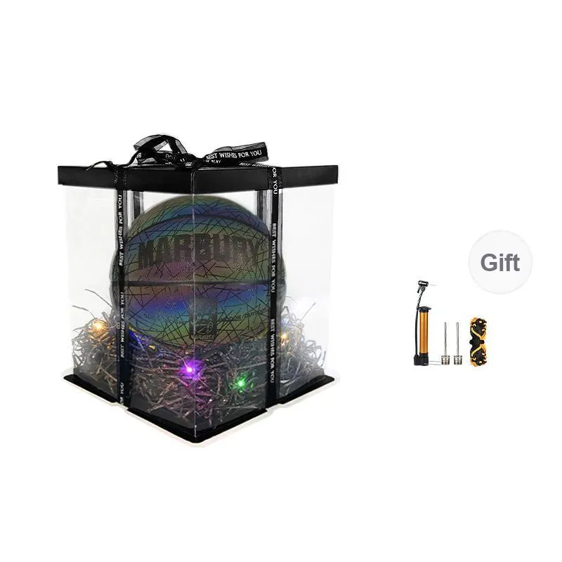 MARBURY Reflective Luminous Series Synthetic Leather Basketball Starry Sky Rainbow Size 7 Training-12