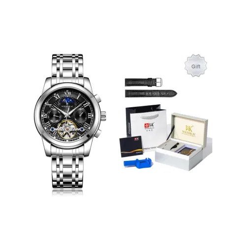 WSK Механический механизм Steel Strap Женские часы Белый циферблат