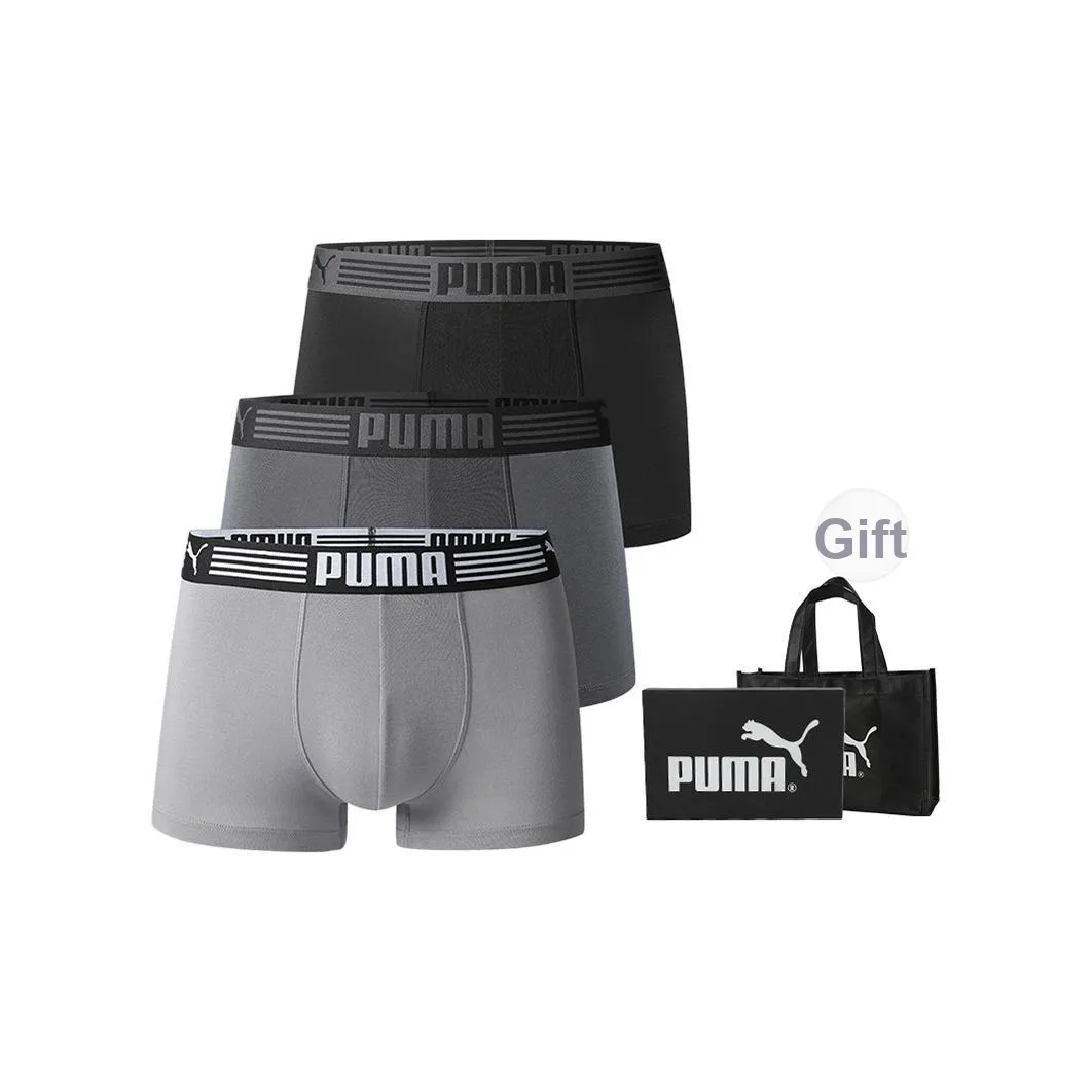 PUMA Мужское нижнее белье 3 штуки черный и серый комбинация включает коробку