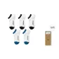 [Men's]White *3/Blue *2 (5 Pack)