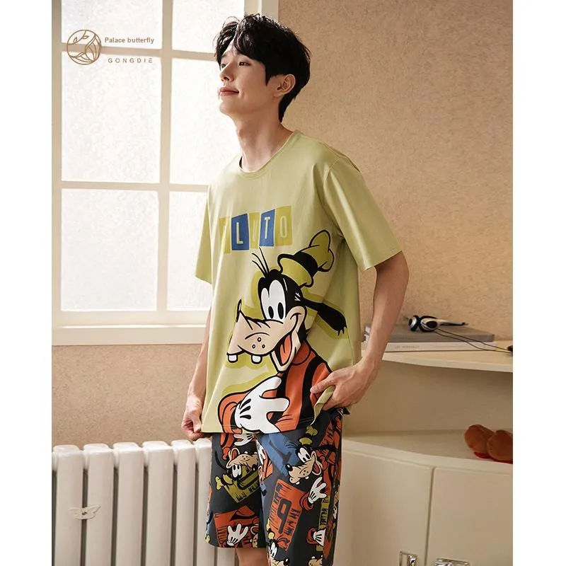Gongdie x Disney Pajama Set Men's Yellow Green-2