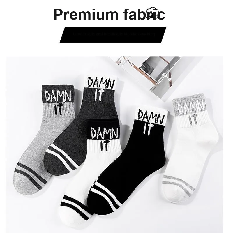LUOLIAN Mid Calf Socks Men's 5 Pack-6