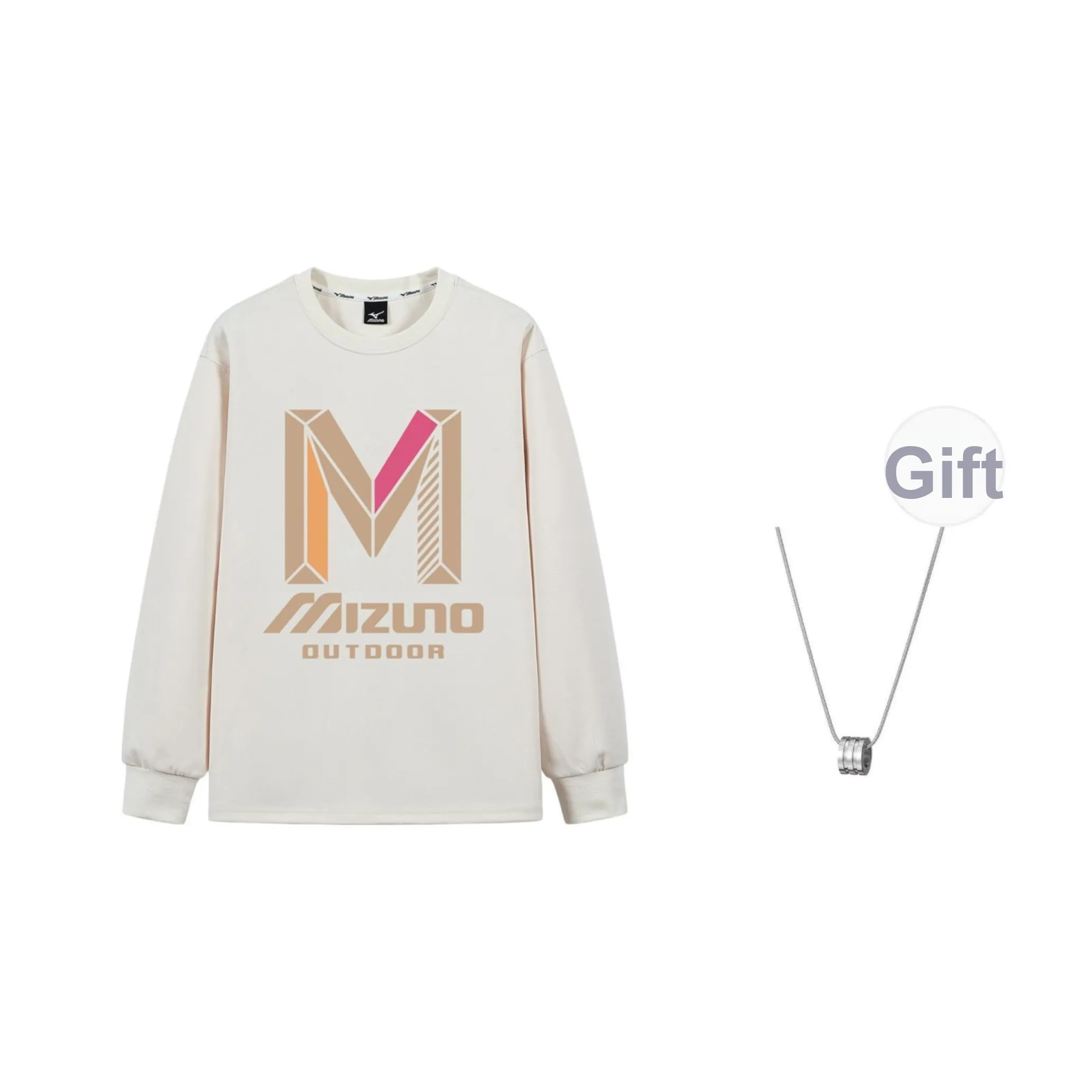 Mizuno Толстовка Мужская Бежевая Желтая С ожерельем