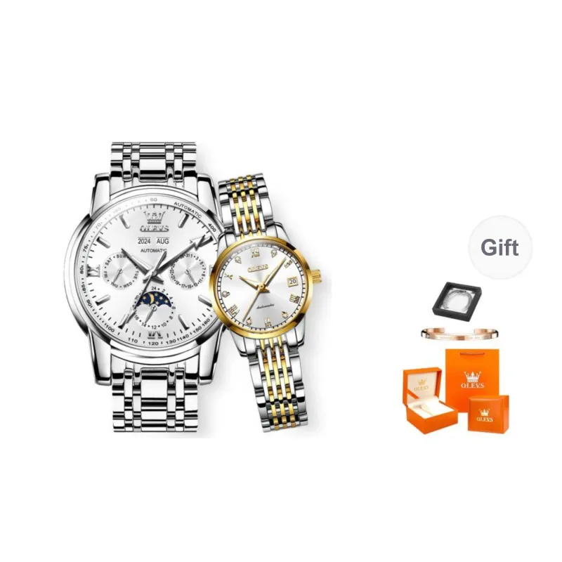 OLEVS Heart-to-Heart Knot Collection Mechanical Movement Watch Unisex White Dial-17