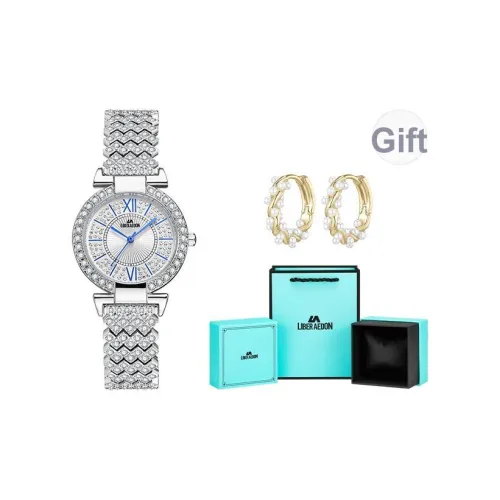 LIBER AEDON Кварцевый механизм металл ремешок серебристый циферблат женские часы коробка признания в любви