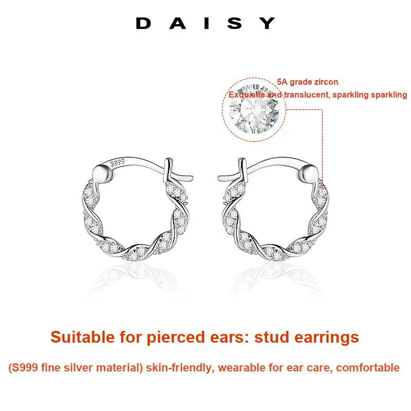 Daisy Dream Full Sterling Silver Earrings Women's-2