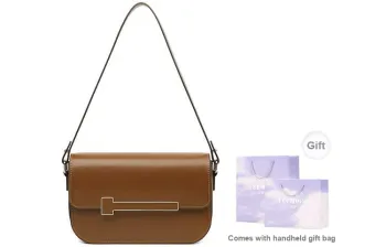 Teenmix Cow Leather Tofu Bag Small Square Bag Underarm Crossbody Bag, Shoulder Bag Regular Women's Brown/Black/Red
