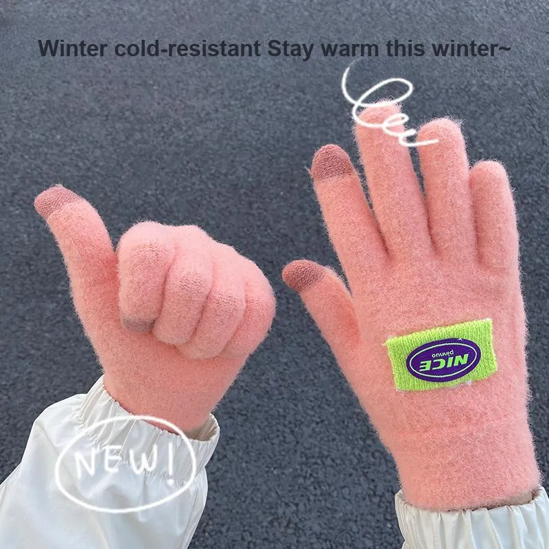 Shizhu Polyester Knit Gloves Women's-3