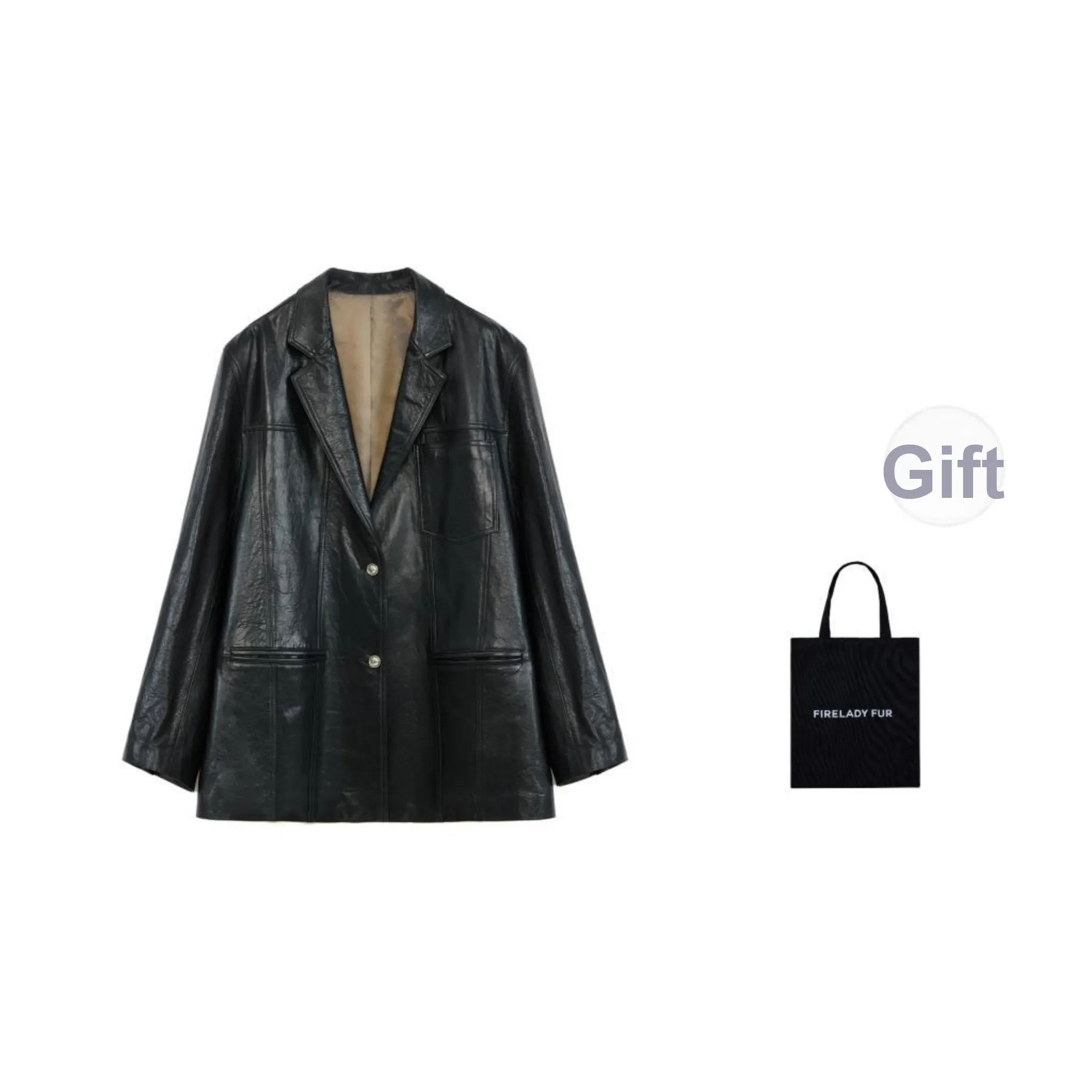 FIRELADY FUR Leather Jacket Women's Classic Black