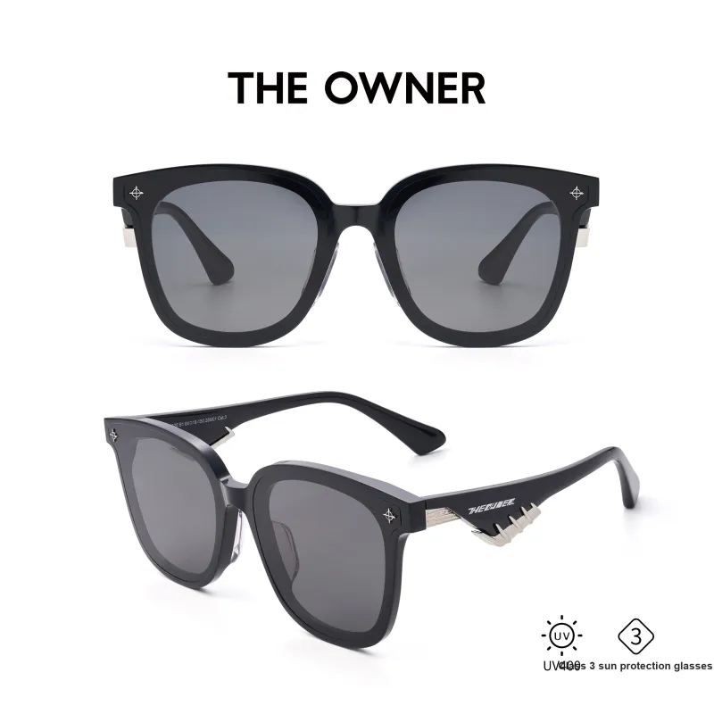 THE OWNER Plate Frame Square Sunglasses Unisex-2