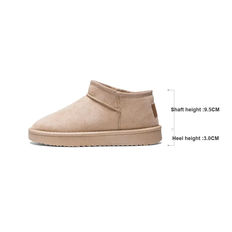 RENBEN Warm Wear Resistant Cushioning Slip Resistant Coverage Short Snow Boots Women's Khaki-6