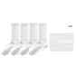 [Sole Full Silicone Non-Slip Yoga Socks]4 Pack White