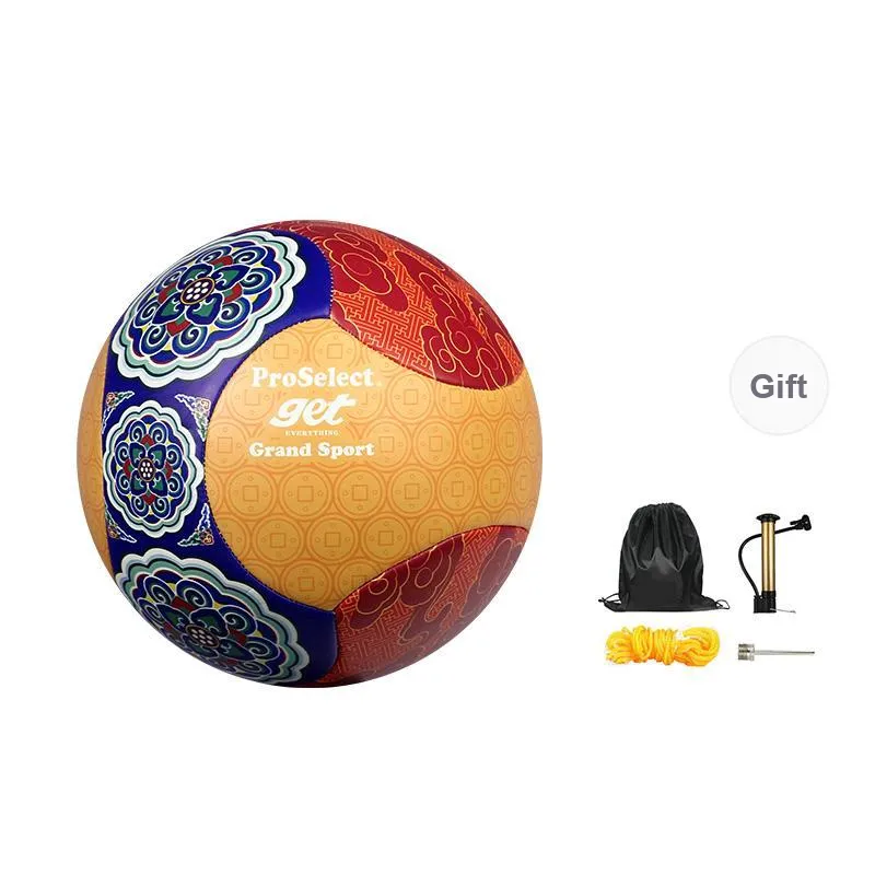 ProSelect Size 5 Soccer PU Machine Stitched Soccer Ball Unisex Yellow Red Blue