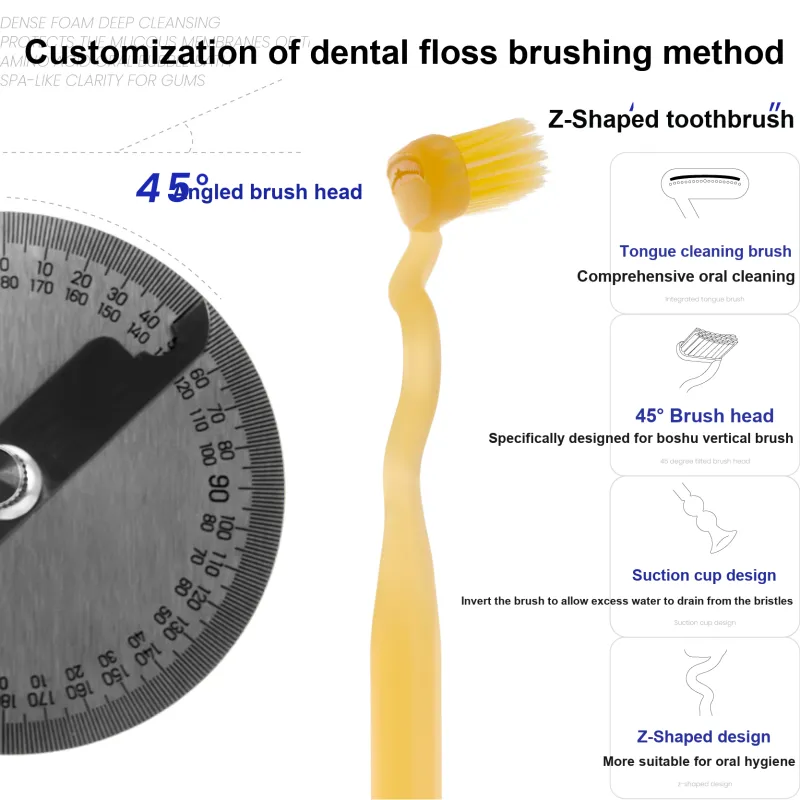 Ecoobix Z Shaped Toothbrushes Fine Soft Brush Up And Down, Vertical Bottom With Suction Cup-2