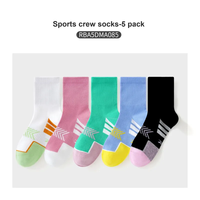 Reebok Mid Calf Socks Unisex 5 Pack Mixed Color-5