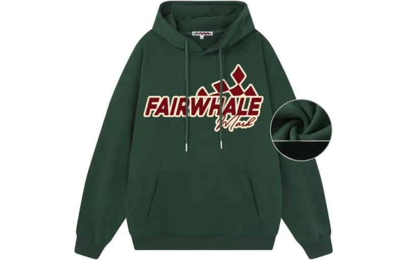 FAIRWHALE Letter Print Loose Fit Pullover Drop Shoulder Hoodie Unisex-29