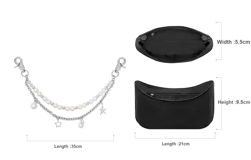 GUYI Metal/Flannelette Bag Accessories Women's Silver/Black-56