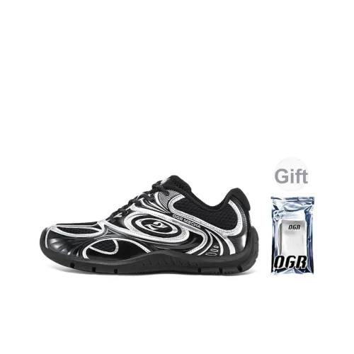 OGR Nautilus Runner Устойчивый к истиранию Дышащий Легкий Низкий Топ Повседневная Обувь Унисекс Черный Серебряный