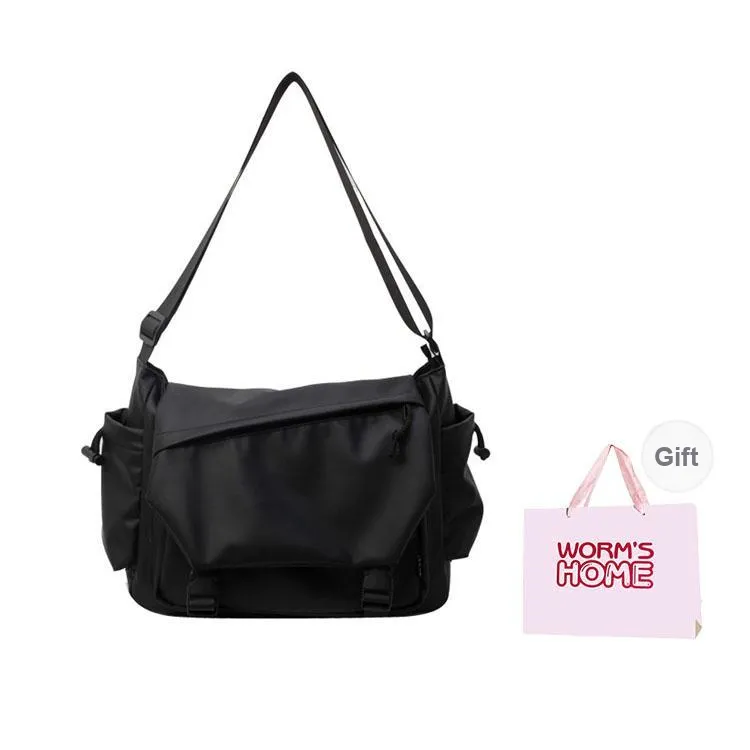 Worm's Home Oxford Shoulder Bag Regular Unisex Black-0