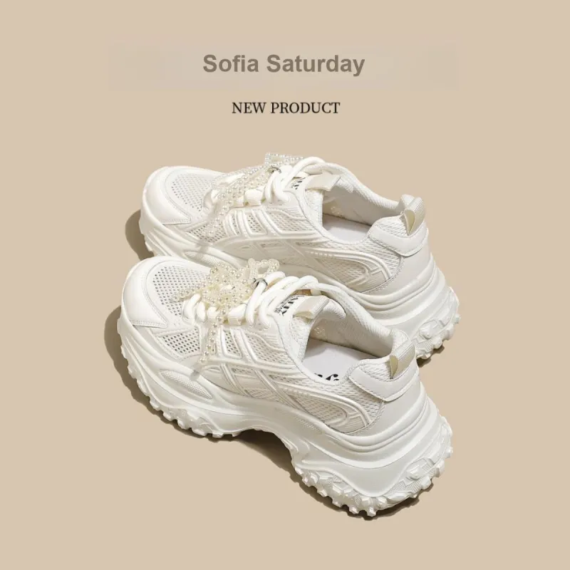Safiya Cushioning Abrasion Resistant Lightweight Low Top Chunky Sneakers Women's-3