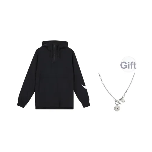 nike Водонепроницаемый Ветрозащитный And Устойчивый к истиранию Ветровка Мужской Черный С ожерельем