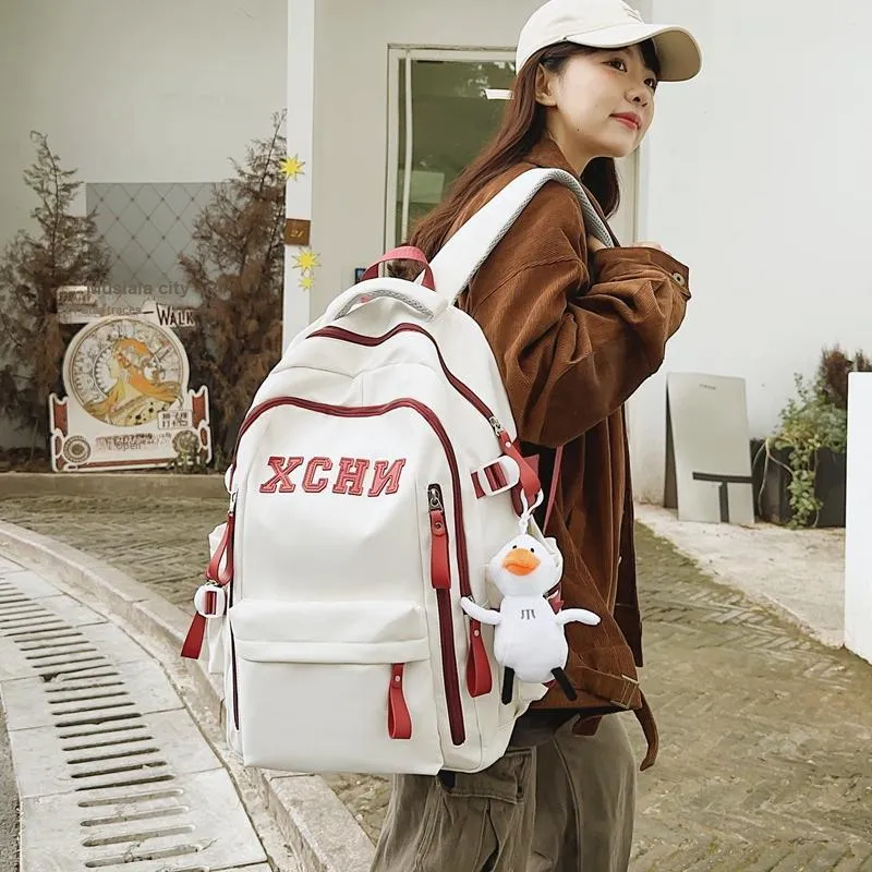 Tibai Nylon Backpack Unisex Printed Bear/Black/White Blue/White Red-27