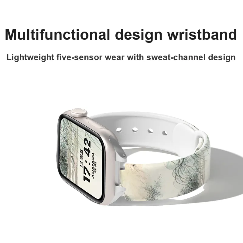 Mr. Strap Watch Band Apple Compatibility Silicone Material-3