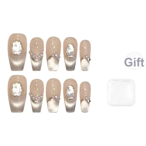 Song Biography Мягкий Элегантность Кристальный Улыбка Кошачий глаз Премиум Feel False Nail Средний LADDER 25мм