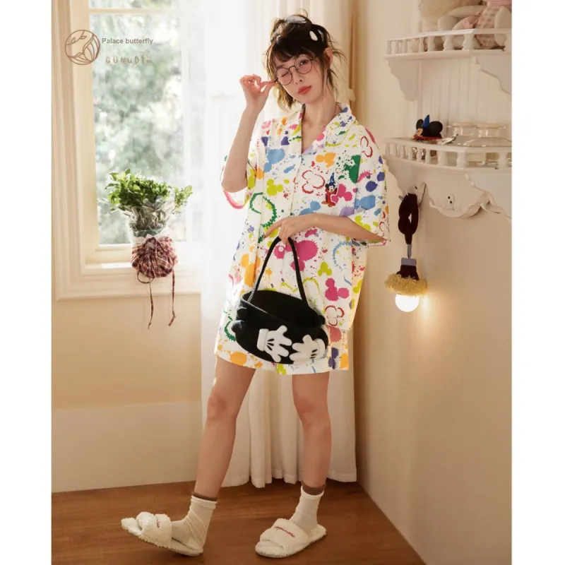 Gongdie x Disney Pajama Set Women's White, Gift Box Set-3