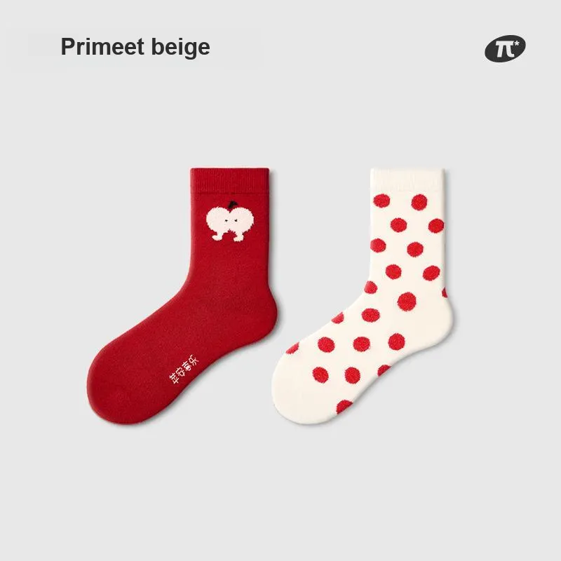 Primeet Mid Calf Socks Women's Box 5 Pack Peaceful Joy-2
