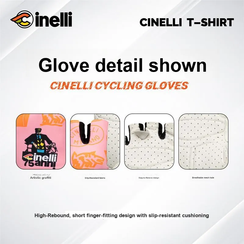 CINELLI Riding Equipment Glove Unisex Pink White-3