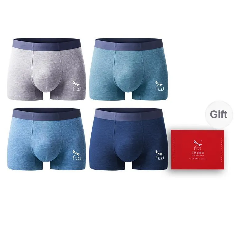 RED DRAGONFLY 50S Modal Underpants Men's 4 Piece Gift Box Sets-7