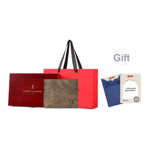 Roberta Di Camerino Кошелек из крупнозернистой текстуры коровьей кожи стандартный мужской черный темно-коричневый кофейный